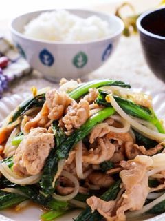時短♪豚肉と小松菜ともやしの味噌野菜炒め-レシピのメイン写真