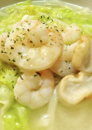 キャベツと海老のスタミナうどん-レシピのメイン写真
