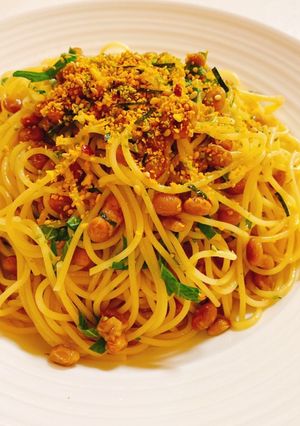 たまごふりかけ納豆パスタ-レシピのメイン写真