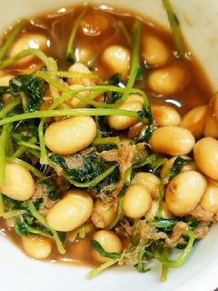 大豆と豆苗とノンオイルツナの炒め煮-レシピのメイン写真