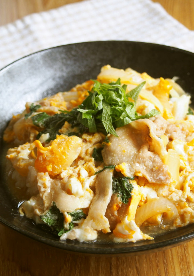 10分で簡単！豚こま・大葉の卵とじ丼♪-レシピのメイン写真