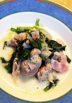 ほうれん草と鶏もも肉のミルク煮-レシピのメイン写真