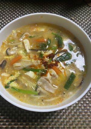 酸っぱ辛い　緑豆春雨入り　スタミナ酸辣湯-レシピのメイン写真