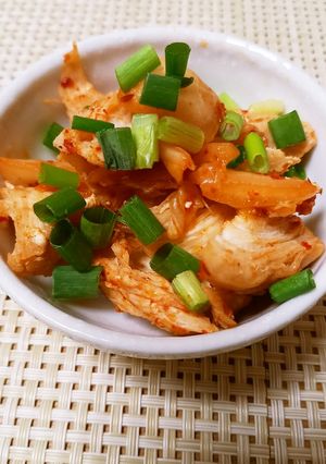簡単おつまみ！鶏ささみのキムチ和え-レシピのメイン写真