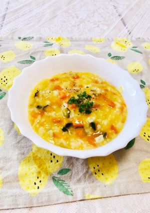 かぼちゃときのこのお手軽リゾット-レシピのメイン写真