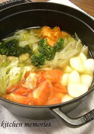 １０種の野菜♪　トマトでヘルシーお鍋♪　-レシピのメイン写真