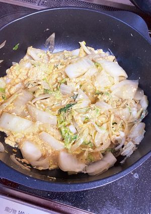 白菜と玉ねぎの卵とじ風炒め-レシピのメイン写真