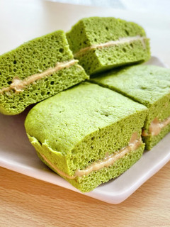 抹茶おから蒸しパンのきな粉クリームサンド-レシピのメイン写真