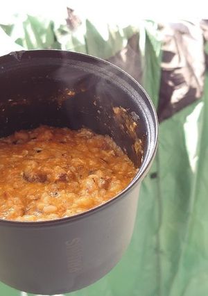【キャンプ備忘録】トマ卵イワシ缶リゾット-レシピのメイン写真