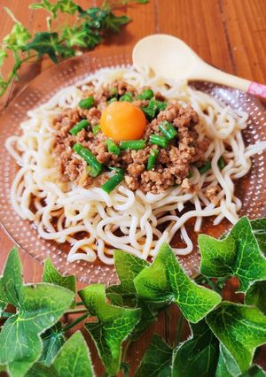 そぼろといんげんの冷やしぶっかけうどん-レシピのメイン写真