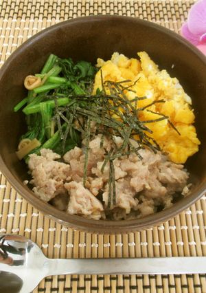 レンジで簡単☆三色どんぶり-レシピのメイン写真