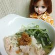 リカちゃん♡水菜と豚肉 金山寺味噌で味変