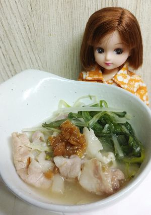 リカちゃん♡水菜と豚肉 金山寺味噌で味変-レシピのメイン写真