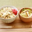 ねぎとツナの炊き込みご飯とねぎの味噌汁