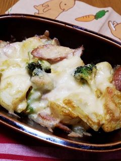 今夜はカレー?☆ポテトのカレーチーズ焼き-レシピのメイン写真