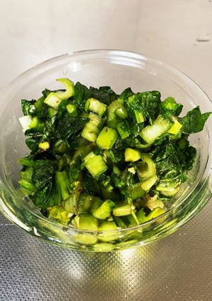 茅乃舎だしで作る野沢菜漬風小松菜-レシピのメイン写真