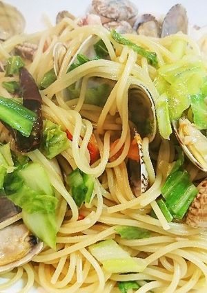 春キャベツと魚介のペペロンチーノ-レシピのメイン写真