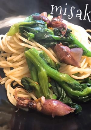 菜の花とホタルイカの柚子胡椒パスタ☆-レシピのメイン写真