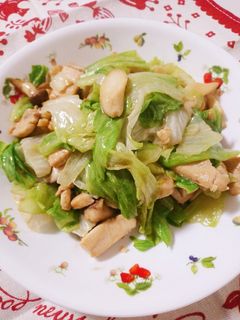 鶏むね肉とレタスのガリマヨ炒め-レシピのメイン写真