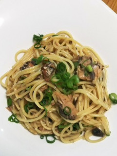 簡単さばの味噌煮で和風パスタ-レシピのメイン写真