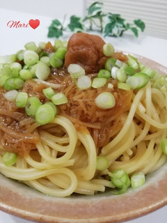 簡単!梅干しなめたけパスタ-レシピのメイン写真