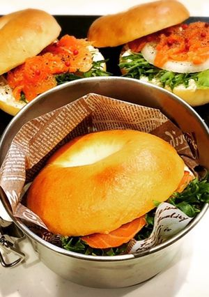 高校生男子弁当(今日はベーグルサンド)-レシピのメイン写真