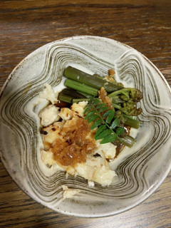 焼き酒粕とわらびのおつまみ-レシピのメイン写真