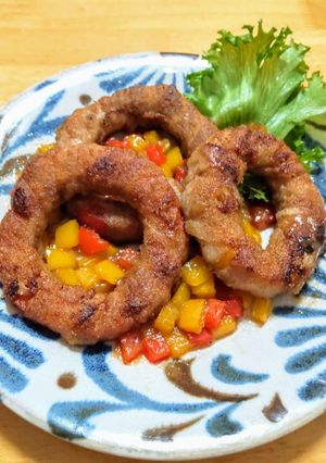 パプリカの肉巻きリング仕立て-レシピのメイン写真