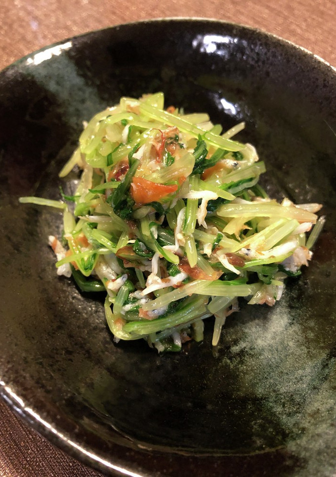 簡単逸品！！水菜としらすの梅肉和え♡-レシピのメイン写真