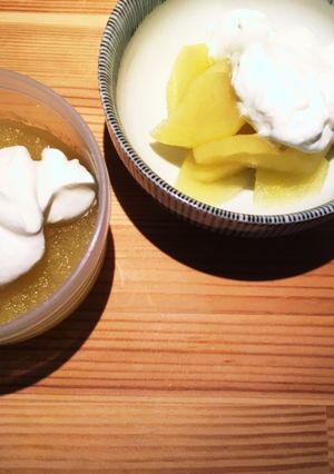介護食＆離乳食　りんごの甘煮＋生クリーム-レシピのメイン写真