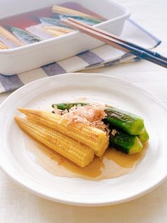 【家つま】オクラとヤングコーンの焼き浸し-レシピのメイン写真