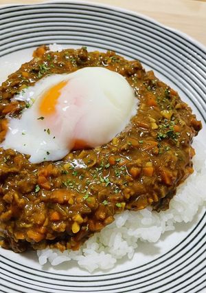 温玉のせキーマカレー☆-レシピのメイン写真