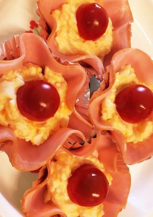 お花畑*ハムたまトマト-レシピのメイン写真