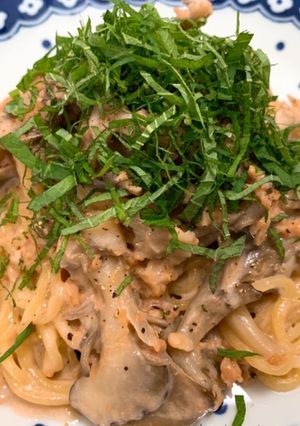 簡単☆鮭と舞茸のチーズクリーム生パスタ-レシピのメイン写真