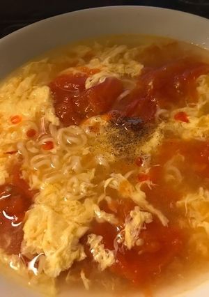 サッポロ一番 塩たまトマト-レシピのメイン写真