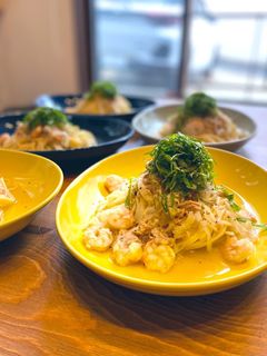 業スー冷凍エビ☆映えエビツナたまパスタ!-レシピのメイン写真