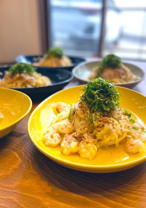 業スー冷凍エビ☆映えエビツナたまパスタ!-レシピのメイン写真