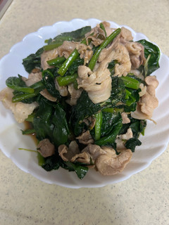 ほうれん草と豚肉の炒め物-レシピのメイン写真
