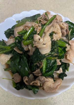 ほうれん草と豚肉の炒め物-レシピのメイン写真