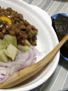 納豆と焼き茄子サラダの手巻き海苔-レシピのメイン写真