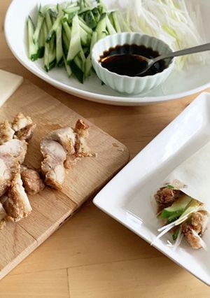 鶏カラアゲでかんたん手巻き北京ダック-レシピのメイン写真
