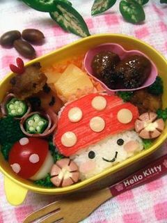 キャラ弁☆秋のきのこちゃん弁当♪-レシピのメイン写真