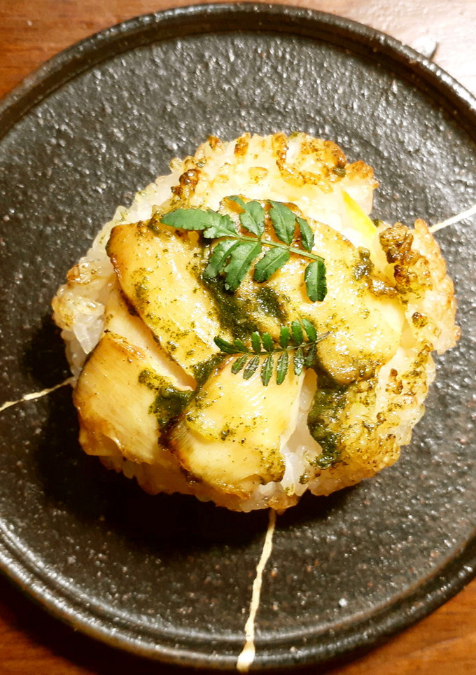 発酵筍（メンマ）焼きおにぎり木の芽ソース-レシピのメイン写真