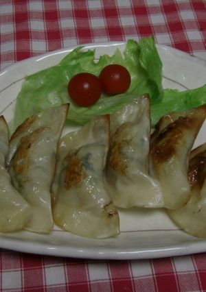 ヘルシー・鶏胸肉とレンコンの大根菜餃子-レシピのメイン写真