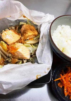 【糖質制限食】鮭のちゃんちゃん蒸し-レシピのメイン写真