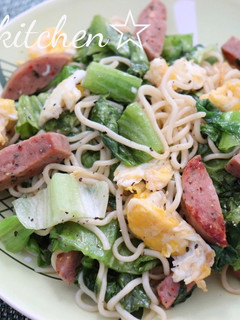 リーフレタスと厚切りハムの塩焼きそば-レシピのメイン写真