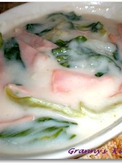 青梗菜とハムのクリーム煮-レシピのメイン写真