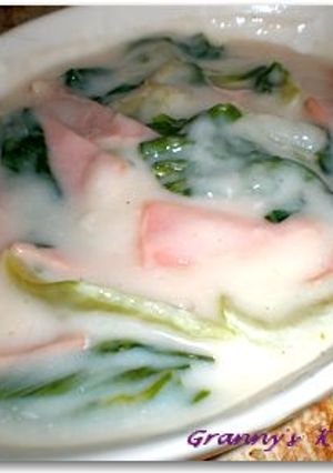 青梗菜とハムのクリーム煮-レシピのメイン写真