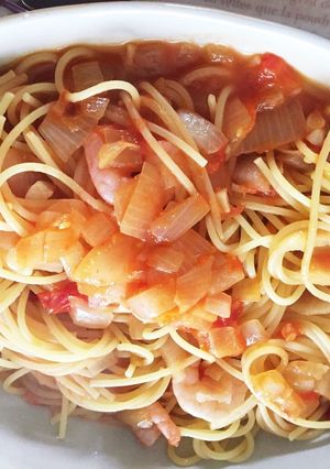 15分でできるおいしいエビのトマトパスタ-レシピのメイン写真