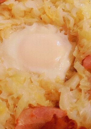 ヘルシー☆キャベツの巣籠り卵☆ダイエット-レシピのメイン写真